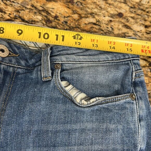 Paige Carter Slim Mid Rise Distressed Cotton Blend Blue Jeans Size 30 - Picture 9 of 11